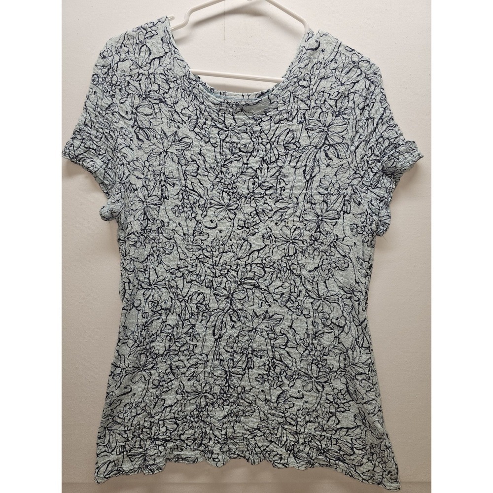 Croft & Barrow M Floral Textured Popcorn Knit Blouse Y2k Cottagecore Office